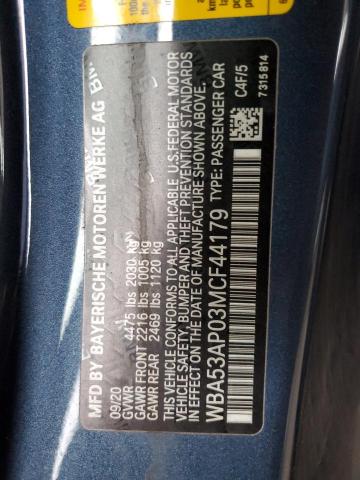 2021 BMW 430I - WBA53AP03MCF44179