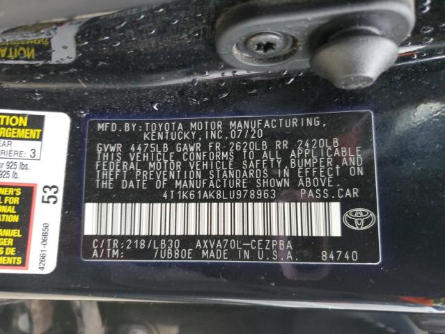 2020 TOYOTA CAMRY XSE - 4T1K61AK8LU978963