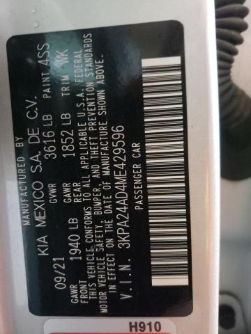 3KPA24AD4ME429596 KIA RIO LX