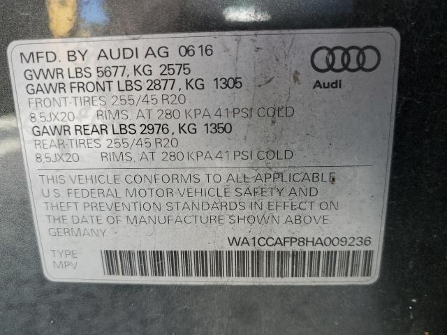 2017 AUDI SQ5 PREMIU WA1CCAFP8HA009236