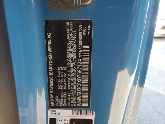 WMWSU3C5XDT687124 Mini Cooper