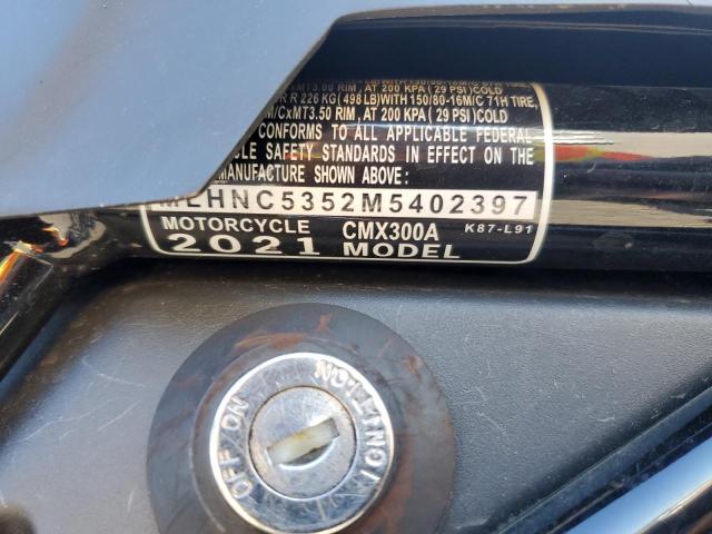 2021 HONDA CMX300 A MLHNC5352M5402397