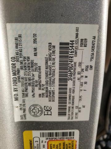2015 FORD FUSION S - 3FA6P0G74FR165444