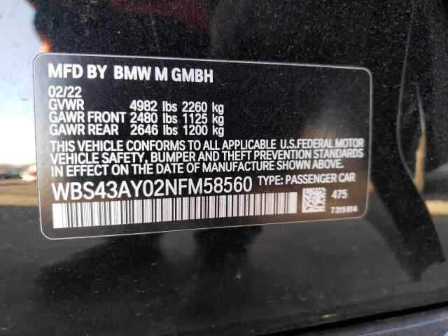 2022 BMW M3 COMPETI WBS43AY02NFM58560