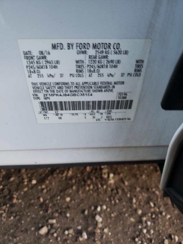 2FMPK4J84GBC35154 FORD EDGE 2016