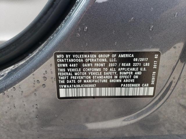 2018 VOLKSWAGEN PASSAT S - 1VWAA7A39JC003687