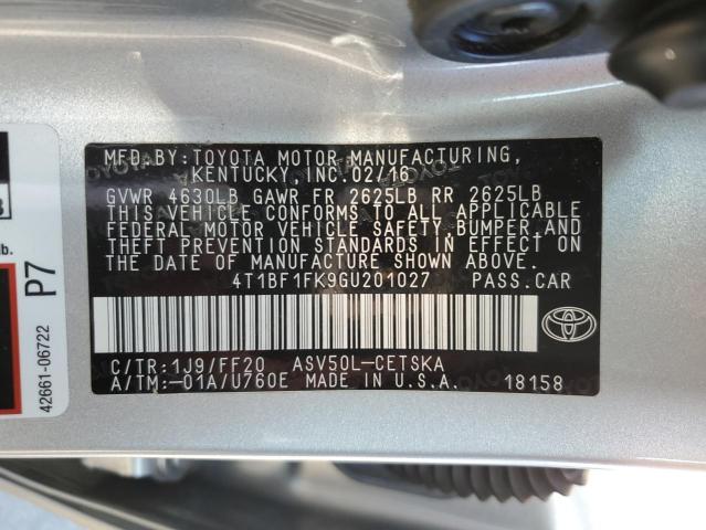 2016 TOYOTA CAMRY LE/X - 4T1BF1FK9GU201027
