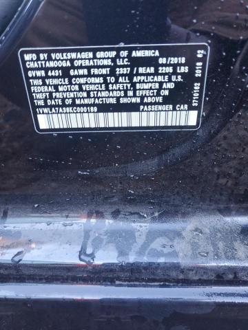 2019 VOLKSWAGEN PASSAT WOL - 1VWLA7A38KC000189