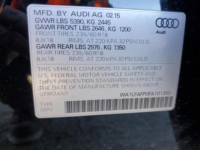2015 AUDI Q5 WA1LFAFP0FA101350