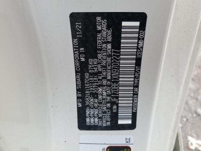 2022 SUBARU BRZ LIMITE JF1ZDBE1XN9702277