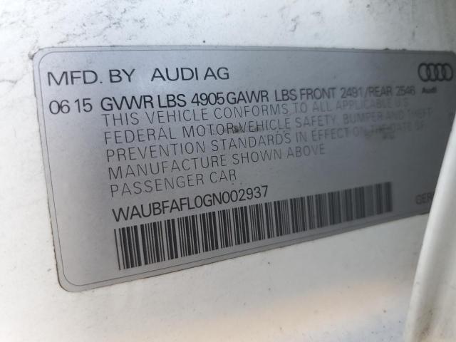 VIN WAUBFAFL0GN002937 2016 Audi A4, Premium S-Line no.12