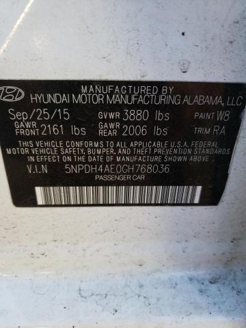 2016 HYUNDAI ELANTRA SE - 5NPDH4AE0GH768036