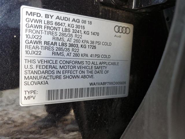 2019 AUDI Q7 PRESTIG WA1VABF7XKD005635