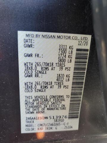 2021 NISSAN TITAN SV - 1N6AA1ED1MN513976