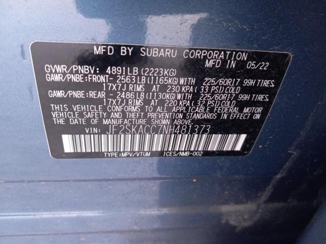 2022 SUBARU FORESTER - JF2SKACC7NH481373