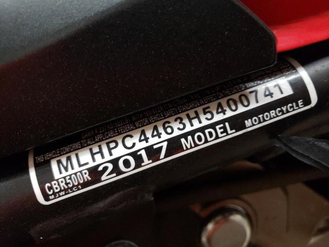 2017 HONDA CBR500 R MLHPC4463H5400741