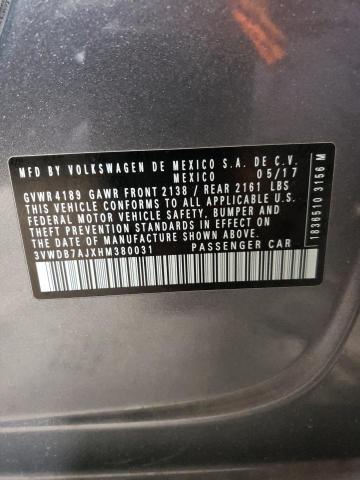 2017 VOLKSWAGEN JETTA SE - 3VWDB7AJXHM380031