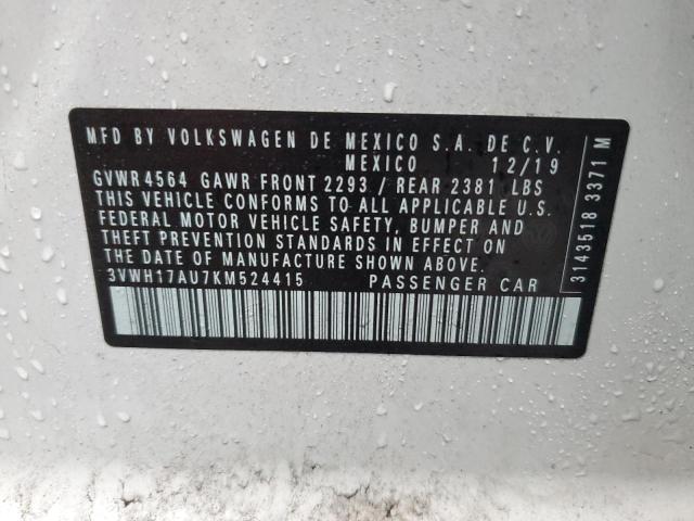 2019 VOLKSWAGEN GOLF ALLTR - 3VWH17AU7KM524415