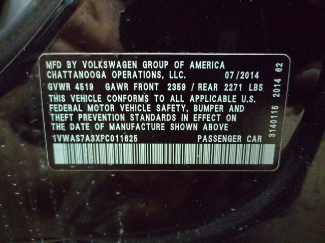 2015 VOLKSWAGEN PASSAT S - 1VWAS7A3XFC011625