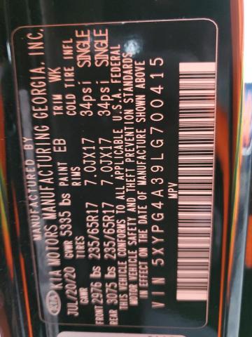 2020 KIA SORENTO L - 5XYPG4A39LG700415