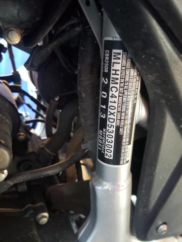 2013 HONDA CBR250 R MLHMC410XD5303002