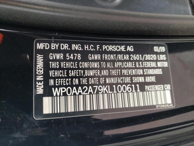 2019 PORSCHE PANAMERA B WP0AA2A79KL100611