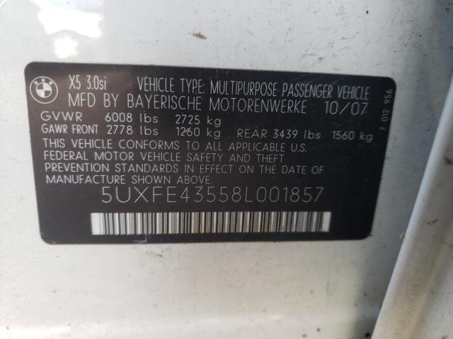 5UXFE43558L001857 BMW X5 3.0I