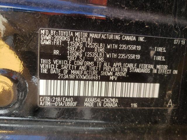 2019 TOYOTA RAV4 XLE P - 2T3A1RFV7KW068481