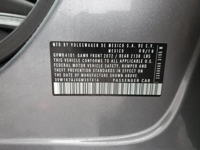 2016 VOLKSWAGEN JETTA S - 3VW167AJ4GM397414