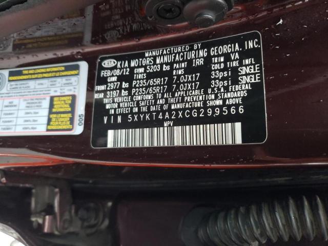 5XYKT4A2XCG299566 KIA Sorento Base
