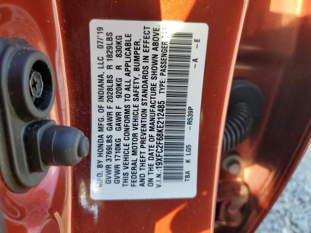 2019 HONDA CIVIC LX - 19XFC2F68KE212485