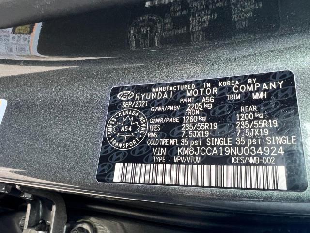 2022 HYUNDAI TUCSON LUX KM8JCCA19NU034924