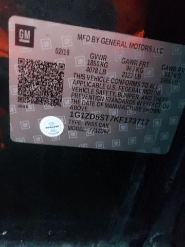 2019 CHEVROLET MALIBU LT - 1G1ZD5ST7KF173717