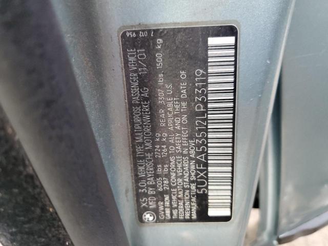 5UXFA53512LP33119 BMW X5 3.0I