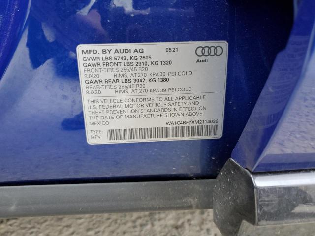 2021 AUDI SQ5 PRESTI WA1C4BFYXM2114036