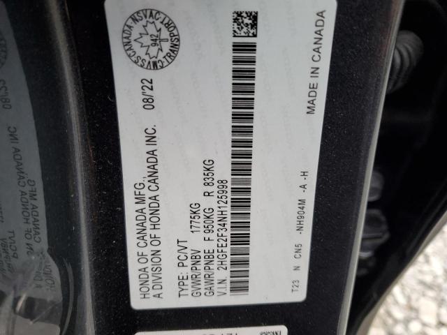2022 HONDA CIVIC EX - 2HGFE2F34NH125998