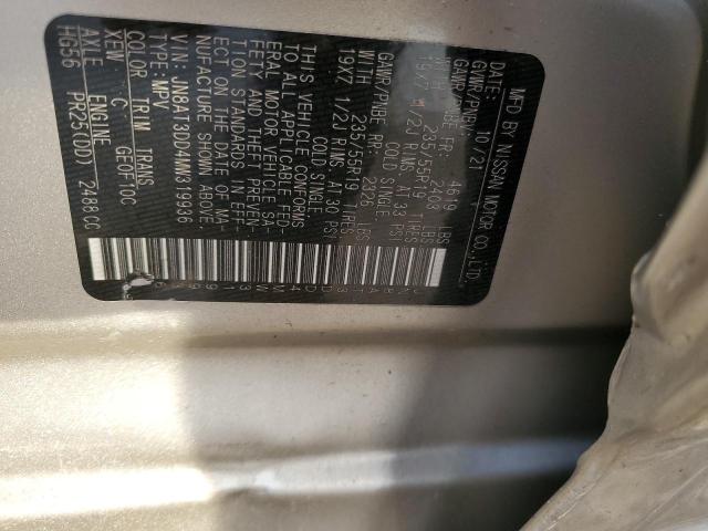 2021 NISSAN ROGUE PLAT JN8AT3DD4MW319936