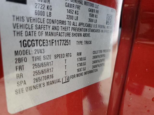 2015 CHEVROLET COLORADO Z - 1GCGTCE31F1177251
