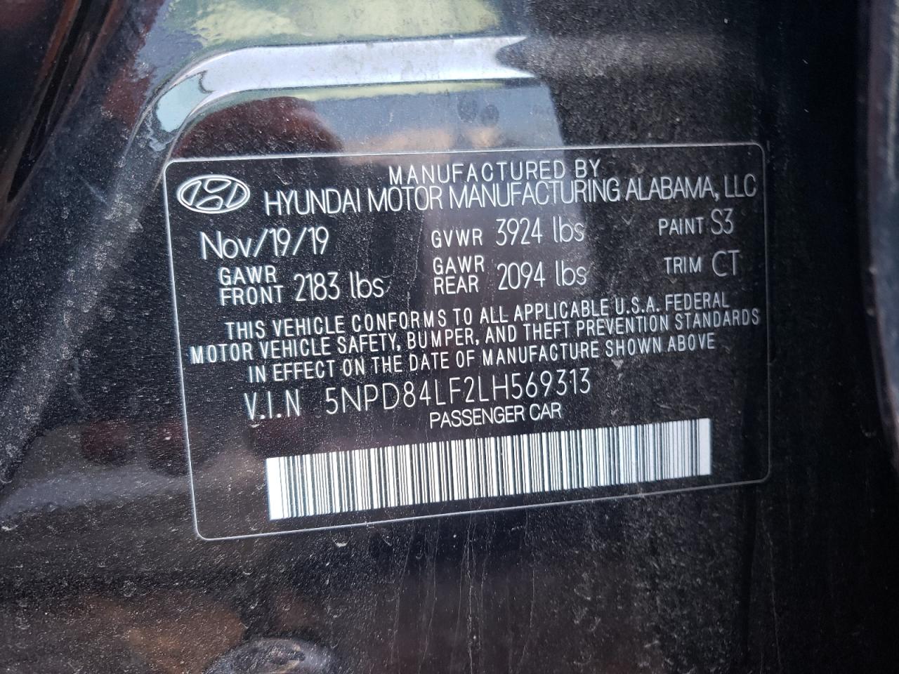 5NPD84LF2LH569313 2020 Hyundai Elantra Sel