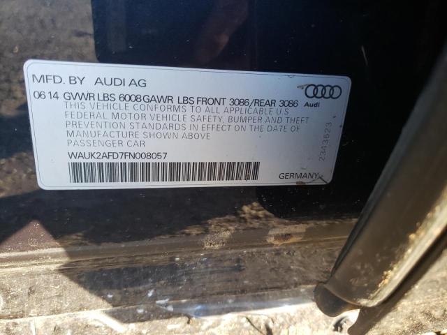 2015 AUDI S8 QUATTRO WAUK2AFD7FN008057