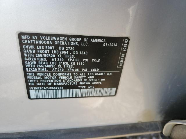 2018 VOLKSWAGEN ATLAS SEL - 1V2NR2CA7JC552766