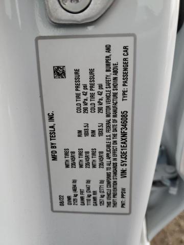 5YJ3E1EAXNF346085 Tesla MODEL 3