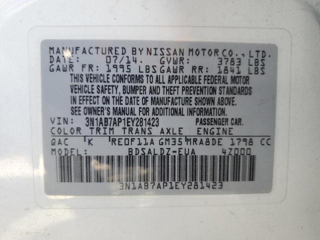 3N1AB7AP1EY281423 Nissan SENTRA S