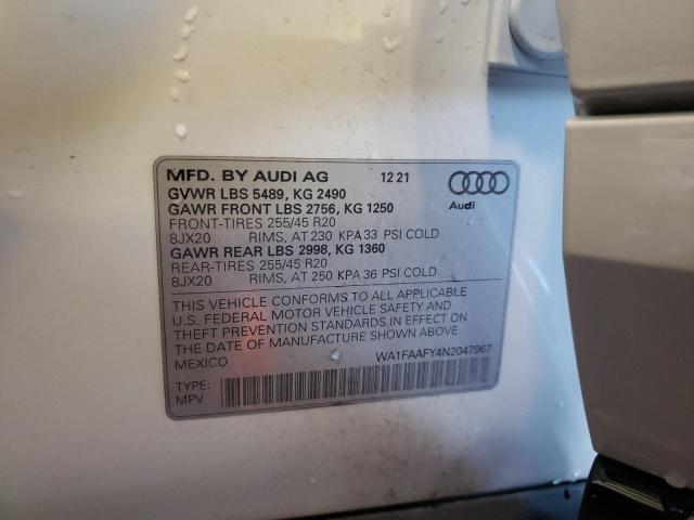2022 AUDI Q5 PRESTIG - WA1FAAFY4N2047967