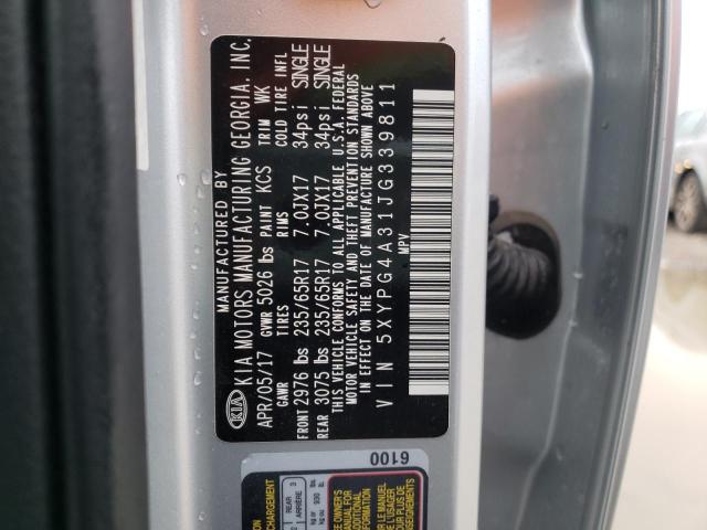 5XYPG4A31JG339811 KIA SORENTO LX