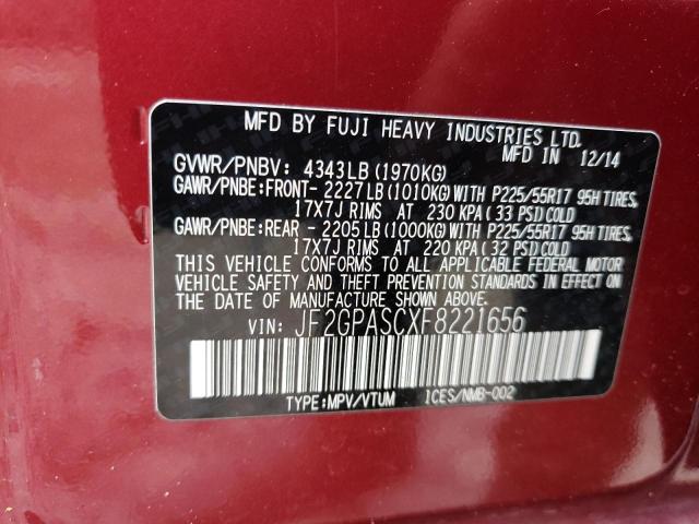 JF2GPASCXF8221656 Subaru Xv Crosstrek Sport Limited