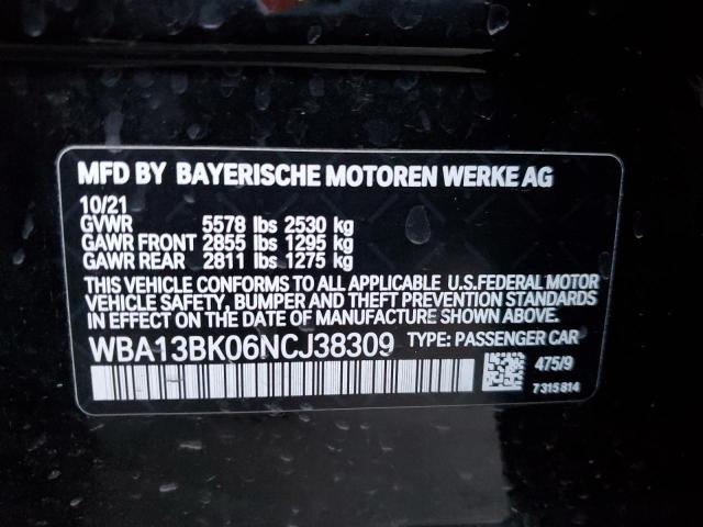 WBA13BK06NCJ38309 BMW M550xi