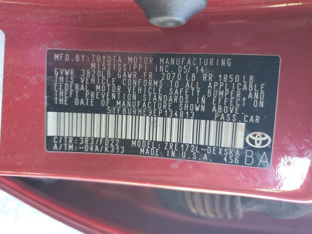 5YFBURHE9EP134813 Toyota COROLLA L