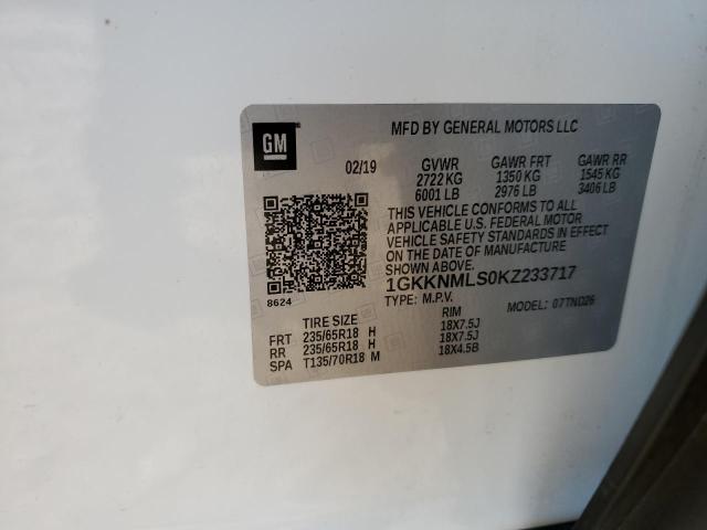 2019 GMC ACADIA - 1GKKNMLS0KZ233717