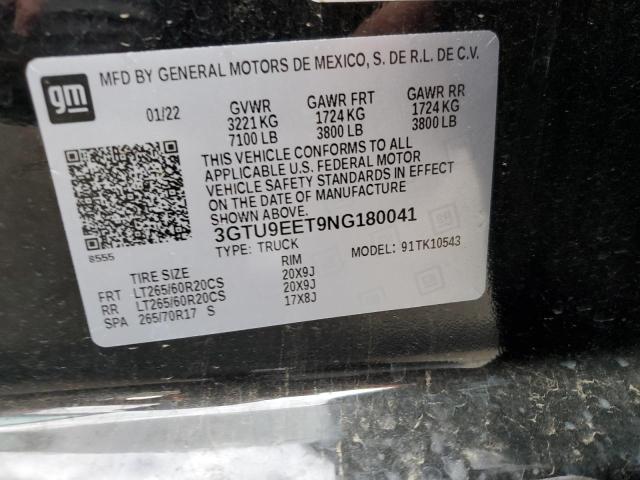 2022 GMC SIERRA LIM 3GTU9EET9NG180041